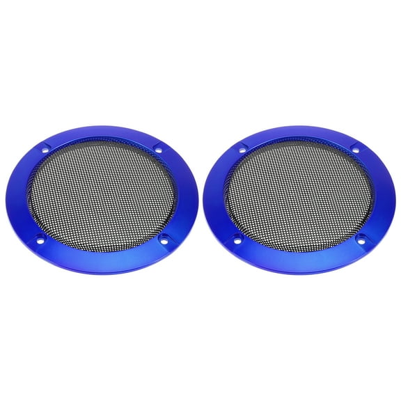 2pcs 5" Vehicle Audio Speaker Cover Mesh Subwoofer Horn Guard Decorative Circle Grille Protector Blue