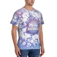 thumbnail image 2 of Bixox Men's Round Snow Merry Christmas Printed Short Sleeve Skinny Athletic T-Shirt, 2 of 6