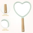 thumbnail image 4 of Unique Bargains Portable Coeur en Forme de Bois Poignée Maquillage Miroir à Main Cosmétique Miroir Vert, 4 of 7