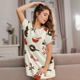 thumbnail image 6 of Women's Nightgown Short Sleeve Sleepwear Crew Neck Casual Sleepshirt, Japanese Culture Japan, 6 of 7