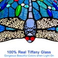 thumbnail image 2 of Tiffany Pendant Light 2 Light 16 Inches Wide Antique Blue Dragonfly Style Stained Glass Hanging Lamp for Dining Room Kitchen Island Home Farmhouse, 2 of 8