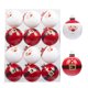 thumbnail image 2 of Bolas de Navidad rojas y blancas para decorar el árbol de Navidad, juego de 12 bolas de Navidad, adornos navideños para el árbol de Navidad, 2 of 5
