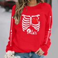 thumbnail image 2 of Womens Halloween Oversized Sweatshirt Plus Size Casual Crew Neck Pullover Tops Skeleton Graphic Loose Fit Long Sleeve Shirts, 2 of 6