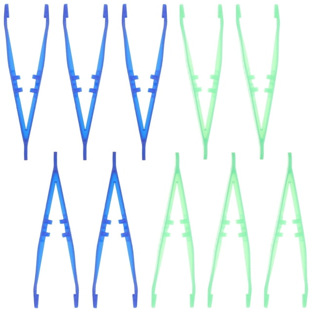 LEEYNEER 10pcs Disposable Tweezers Medical Beads Tweezers Plastic Craft Tweezers for DIY (Color Random)