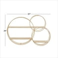 thumbnail image 4 of DecMode Contemporary Three Ring Metal Wall Shelf with Metallic Gold Finish, 37"W x 26"H, 4 of 14