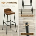 thumbnail image 5 of Topcobe Set of 2 29" Industrial Bar Stools with Low Back and Footrests, Bar Height Stools for Pub Bistro Kitchen Dining, Brown, 5 of 6