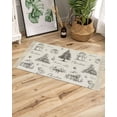Black Christmas Bathroom Rug 2'x3', Woven Cotton Area Rug with Tassels
