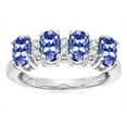 thumbnail image 2 of Star K� Oval 5x3 Genuine Tanzanite 4 Four Stone Band Ring, 2 of 9