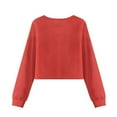 thumbnail image 5 of COEQINE Girls Crop Tops Long Sleeve Sweatshirt for Fall, Soft Everyday Crewneck Pullover Loose Fit T-Shirts for 13-14 Years Teen Kids, Santa Claus Ho Ho Ho, 5 of 7