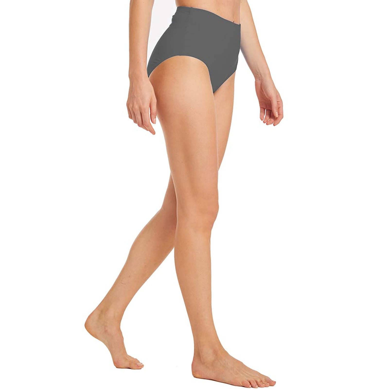 Bwdbhd Swimsuit Bottoms for Women Tummy Control Women's High Waisted Bikini Swim Bottoms Full Coverage Tankini Swimsuit Bottoms Grey,2XL