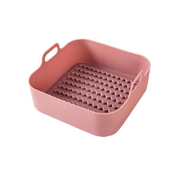 Olla de silicona multifuncional, gruesa, cuadrada, bandeja para hornear con calefacción, herramienta para restaurante, almohadilla para freidora Herramientas y accesorios para hornear Rosa/L Ounissouiy HA007280-04