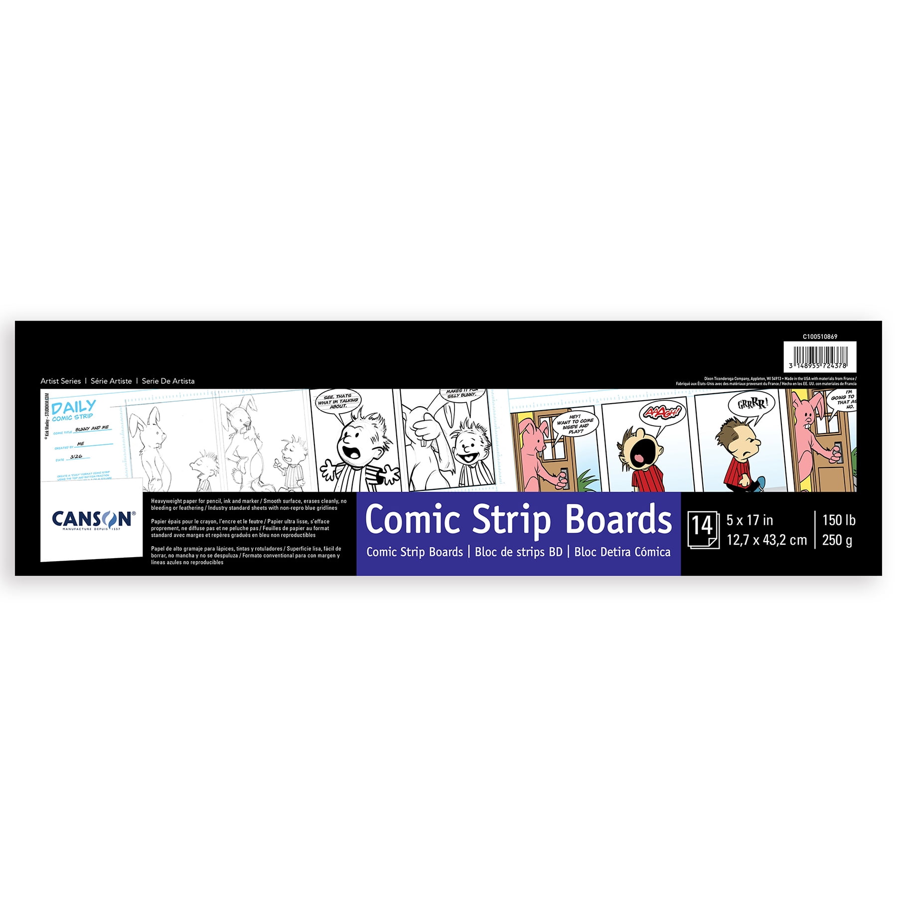 Canson Artist Series Comic Strip Board, 14 Sheet, 5x17 inch, Pack of 2