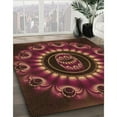 thumbnail image 3 of Ahgly Company Machine Washable Indoor Round Transitional Chestnut Red Area Rugs, 4' Round, 3 of 7