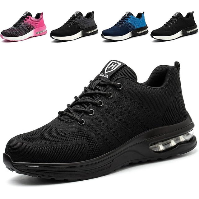 Zapato de seguridad para hombre y mujer, ligero, transpirable, con puntera de acero, antideslizante, para trabajo (talla 41 UE)