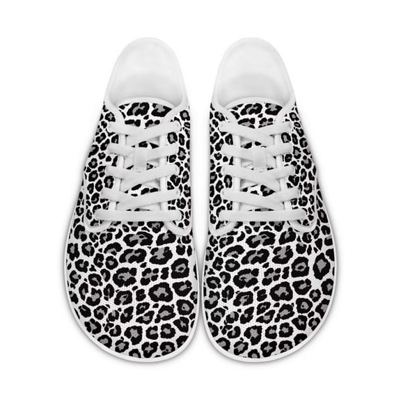 Psesaysky Lace-up Barefoot Sneakers Women Wide Toe Box Barefoot Shoes Women Low-top Casual Tennis Shoes Print Shoes for Women