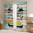 thumbnail image 2 of Homewish Retro Boat Blackout Curtains Set of 2 (52x84 Each) for Female Men Adults,Lake House Window Curtains,Rustic Vintage Cabin Curtains and Drapes,Super Cozy Room Decor, 2 of 6