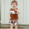 thumbnail image 2 of THDHVS Baby Boy Outfits,Newborn Boy Outfits,Toddler Baby Boy Summer Outfit Sleeveless T Shirt Top Casual Shorts Set Infant Newborn Clothes Brown 18-24 Months, 2 of 8