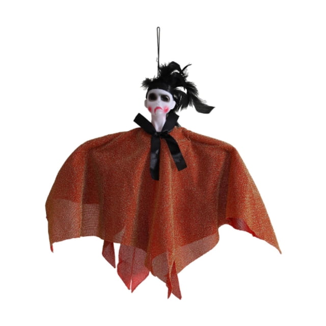 Decoración fantasma colgante de Halloween, creativa, portátil, aterradora, para casa embrujada. Naranja
