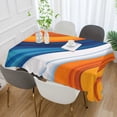 thumbnail image 2 of Yayeee Tablecloths 54" x 54" Rectangle Wrinkle Resistant Party Table Cover, Orange Abstract Wavy, 2 of 8