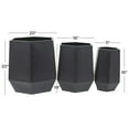 thumbnail image 3 of CosmoLiving by Cosmopolitan 18", 14", 9"W Indoor Outdoor Black Metal Planter (3 Count), 3 of 9