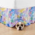 Blue Purple Oil Painting Bed Skirt California King Size 18 Inch Drop ...