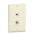 thumbnail image 3 of Leviton 40259-I Ivory Combination Telephone Jack and F-Connector Wall Plate, 3 of 3