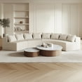 thumbnail image 2 of BUIORD 90.5" Curved Modular Sectional Sofa, Oversize Sponge Corduroy Modular Couch with 4 Pillows for Living Room, Beige, 2 Modules, 2 of 10