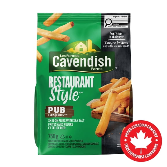 Frites de style pub Restaurant Style des Fermes Cavendish | Fait au Canada | Fière entreprise canadienne 750g