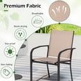 thumbnail image 5 of Gymax Outdoor Dining Chairs Set of 2 w/ Breathable Fabric Armrests High Back, 5 of 9