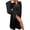 Black, variant on Women's Luxury Lace Trim Robe - Long Sleeve Solid Cool Touch Casual Nightgown - Black - L