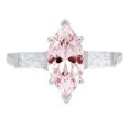 thumbnail image 7 of Three-Stone Engagement Ring for Women - 2ct Simulated Pink Diamond in 14K White Gold Promise Ring, 7 of 7