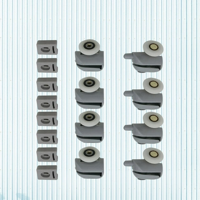 SHOWERORO 8 Pcs Roues de Douche en Plastique Gris Foncé pour Support de Porte en Verre