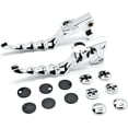thumbnail image 1 of Krator Chrome Hand Levers Skull Cross Grooved Emblems Compatible with Harley Davidson Sportster 1200 Custom 2004-2015, 1 of 5