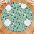 thumbnail image 2 of Light Green Christmas Village Pattern Round Fitted Tablecloth with Elastic Edge,Dining Table Cover Waterproof,Outdoor Round Tablecloth for Camping,Dining,Indoor and Outdoor, 2 of 7
