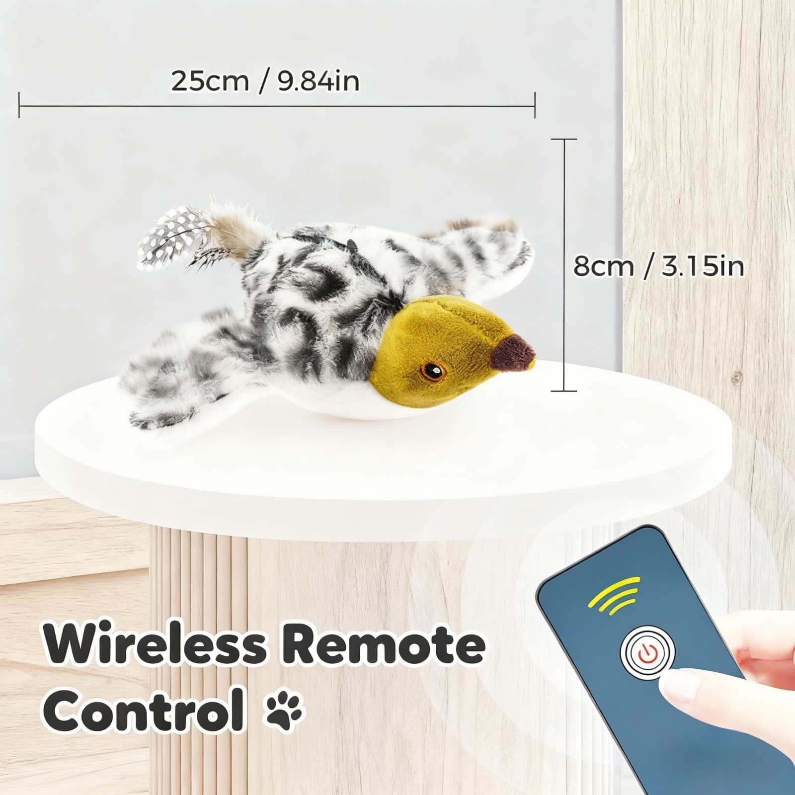Specollect 3 Pcs Interactive Chirping Flying Toy, Flapping Motion & Remote Control, Realistic Bird Simulation for Cats, Multi-Sensory Catnip & Crinkle Sound, Durable Indoor Play