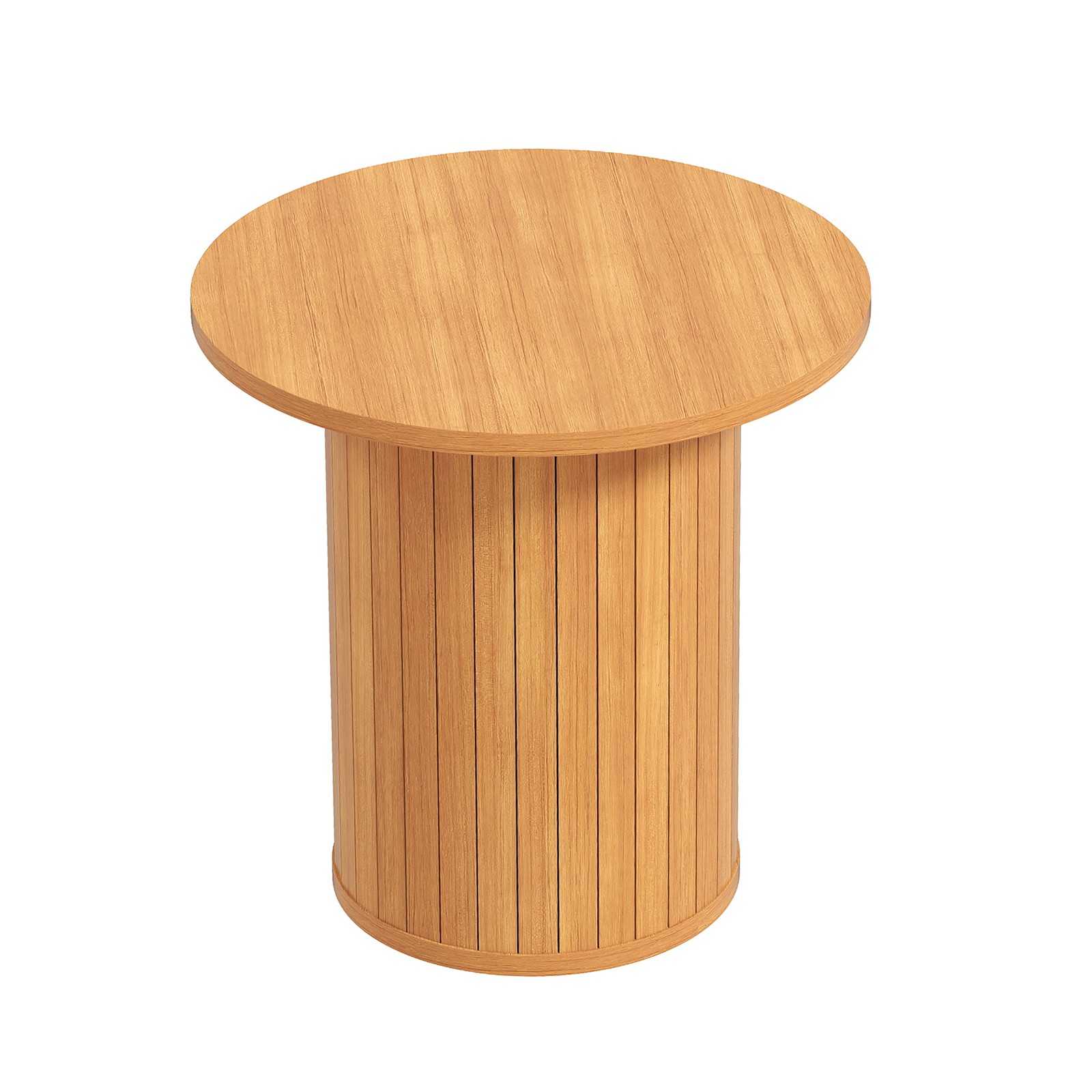 Small 15.7" Round Side Table Circle End Table Nightstand Farmhouse for Small Spaces Living Room,Bedroom(Light Brown)