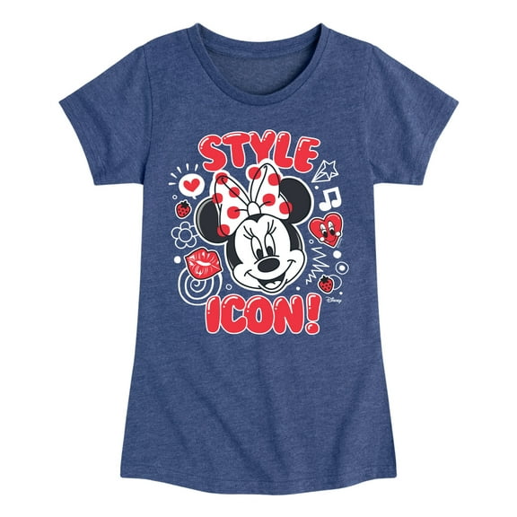 Disney Jr. - Style Icon Minnie - Girls Fitted Short Sleeve Tee