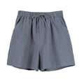 thumbnail image 2 of hcuribad Shorts for Women,Linen Pants Women Women's Spring Summer Solid Cotton Li Nen Shorts With Split Pocket Casual Pants Workout Shorts,Cargo Pants Women,Pants for Women Grey Pants S, 2 of 5