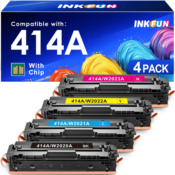 414A Toner Cartridge 4 Pack Compatible for HP 414A Toner for HP 414X W2020A (4 Pack)