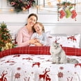 thumbnail image 5 of Christmas Duvet Cover Set Queen Size,Soft Brushed Microfiber Comforter Cover Sets, Reindeer Printed Holiday Theme Bedroom Decorative Bedding for New Year Holidy Xmas Gifts(Queen Size), 5 of 8