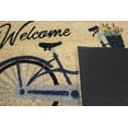 thumbnail image 5 of Kashi Home Printed Coir Fiber 18x28 Non-Slip Doormat, Durable Outdoor / Indoor Rug, Entryway, Front Door, Porch, Patio, Welcome Mat, Hello Spring Theme, Floral Americana Design Decor (Welcome Bicycle), 5 of 6