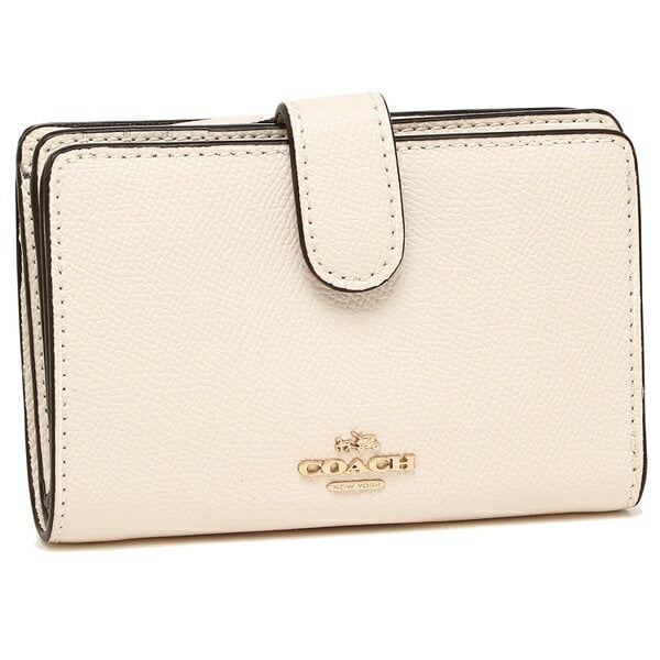 Coach Coach Crossgrain Leather Medium Corner Zip Wallet, Chalk