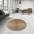 thumbnail image 4 of Ahgly Company Machine Washable Indoor Round Industrial Modern Light Brown Area Rugs, 8' Round, 4 of 7