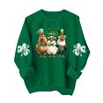 thumbnail image 2 of Gamivast Cute Sweatshirts for Women Highland Cow Coffee Long Sleeve Pullover Sweatshirts Round Neck Casual Tops Adorable Heifer Bow Graphic St. Paddy's Loungewear, 2 of 5