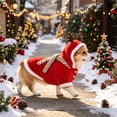 thumbnail image 5 of Dog Cat Christmas Costume for Small Medium Pets Holiday Outfit with Hood Soft Stretchy Pet Apparel for Party Photo Shoot, Adjustable Festive Sweatshirt for Puppy Kitten, Style A, Pet Clothes, 5 of 7