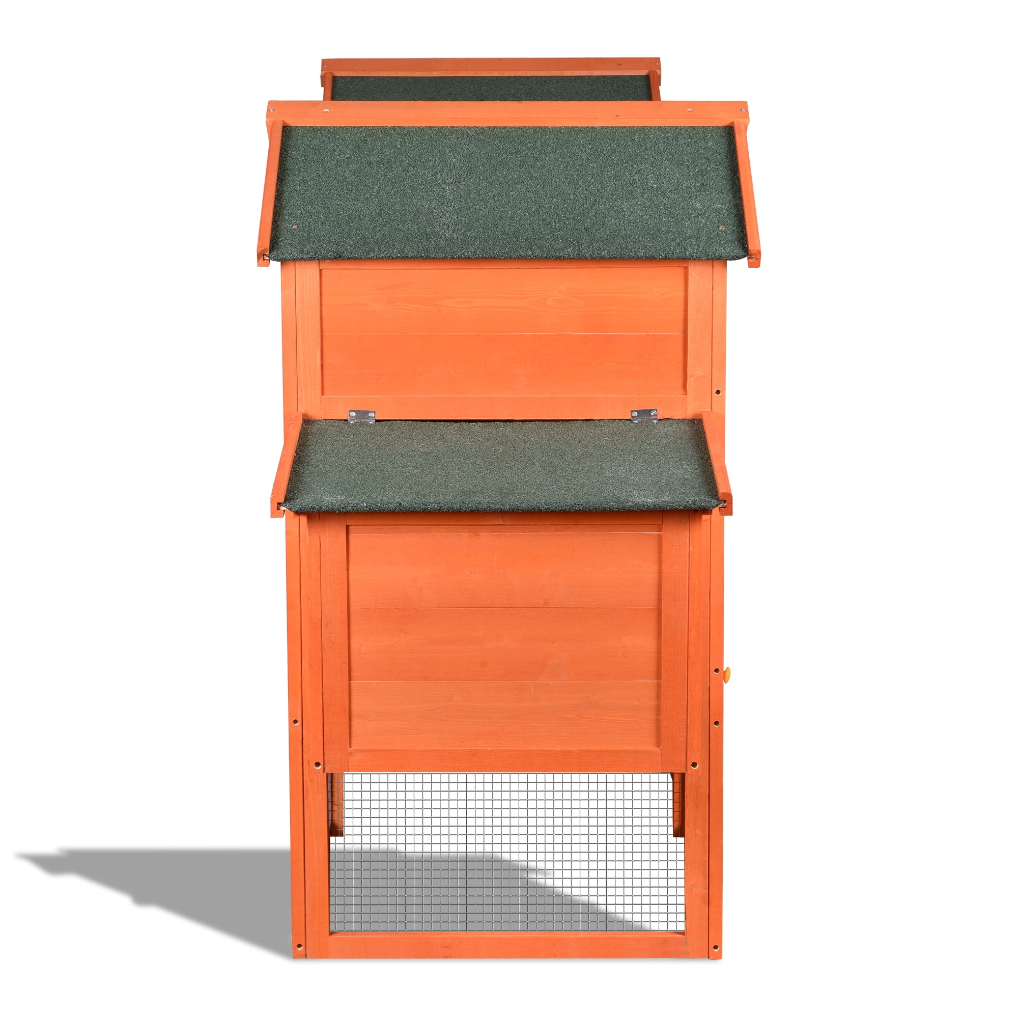 Pefilos 124" Outdoor Wooden Chicken Coop Nesting with Box Large Hen Cage with Removable Ramp Rabbit Hutches Garden Backyard Pet House, Orange Pefilos 124" Outdoor Wooden Chicken Coop Nesting with Box Large Hen Cage with Removable Ramp Rabbit Hutches Garden Backyard Pet House, Orange