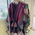 thumbnail image 4 of lanema Colorful Shawl Knitted Cardigans Womens Poncho Autumn Winter Sweater Cape Coats, 4 of 18