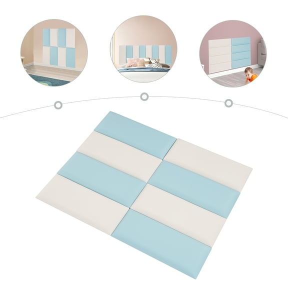 Dwellnix Soft Wall Padding for Kids, 8-Piece Set, Anti-Collision Protection, Easy Install Adhesive Safety Cushions for Baby Rooms and Play Areas