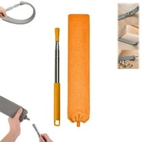 Retractable Gap Dust Cleaner,Extendable Duster Cleaning Tool for Hard-to-Reach Areas, Reusable Washable Dusting Wand for Home,Ceiling,Blinds,Under Furniture(Orange,4.43in)