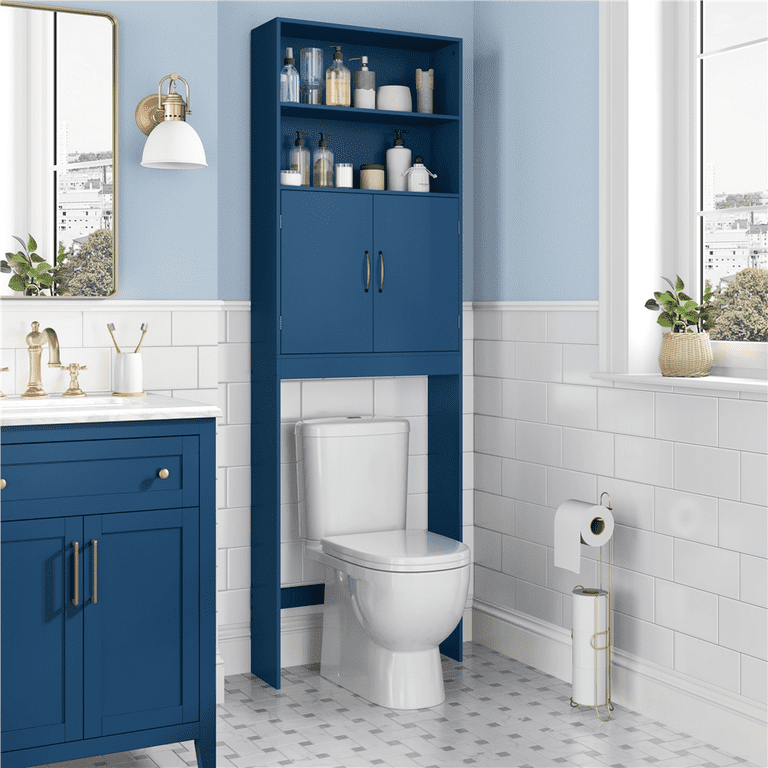 Easyfashion Wooden Bathroom Cabinet Bathroom Storage Unit with 4